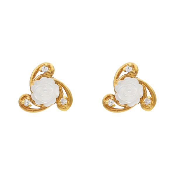 Trio Floral Gold Stud
