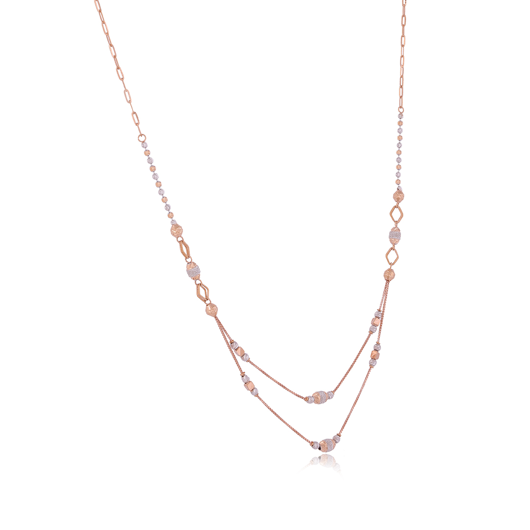 Layered 18 Karat Elegance Rose Gold Chain For Women