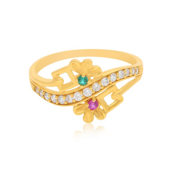 22 Karat Floral Hope Yellow Gold Ring For Women