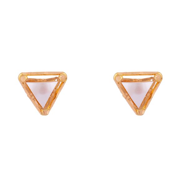 Pearl Triangle Gold Stud