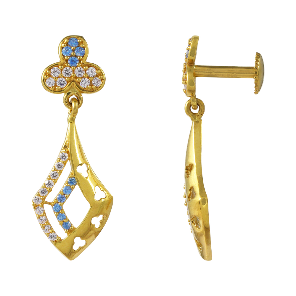 Gleaming Ice Blue Gold Stud Gleaming Ice Blue Gold Stud