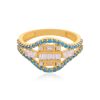 22 Karat Blue Magic Yellow Gold Ring For Women