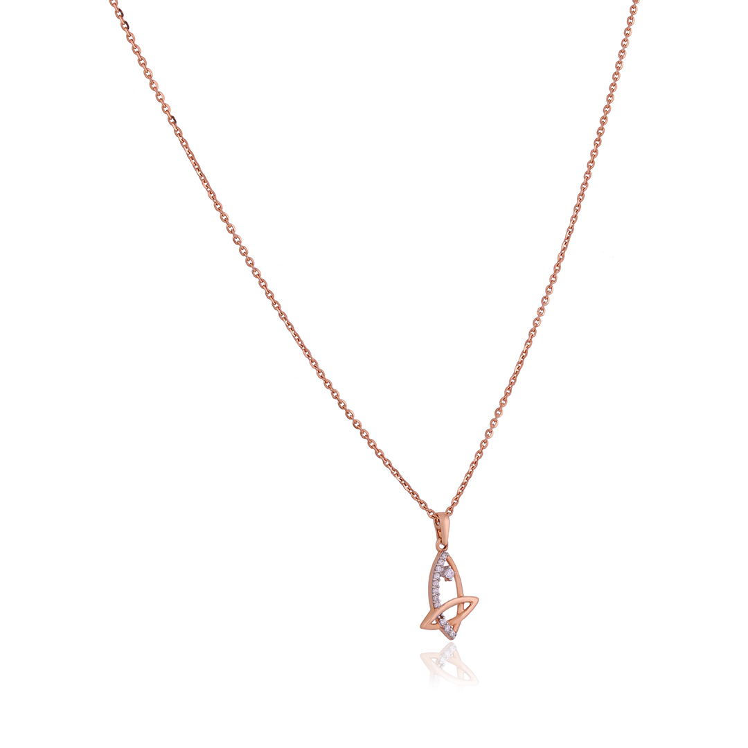 Duo 18 Karat Marquise Rose Gold Pendant Chain For Women