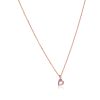 Purple 18 Karat Love Rose Gold Pendant Chain For Women