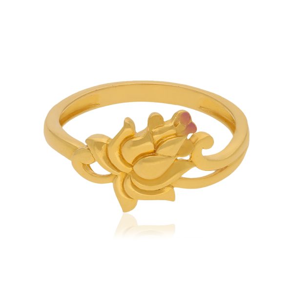 Elite 22 Karat Rose Casting Yellow Gold Ring For Women