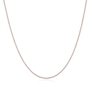 Rhodium 18 Karat Beaded Gold Chain For Women