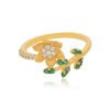 Exotic 22 Karat Floral Yellow Gold Ring For Women