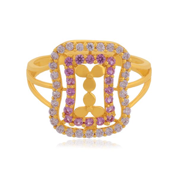 22 Karat Stylish Yellow Gold Ring For Women