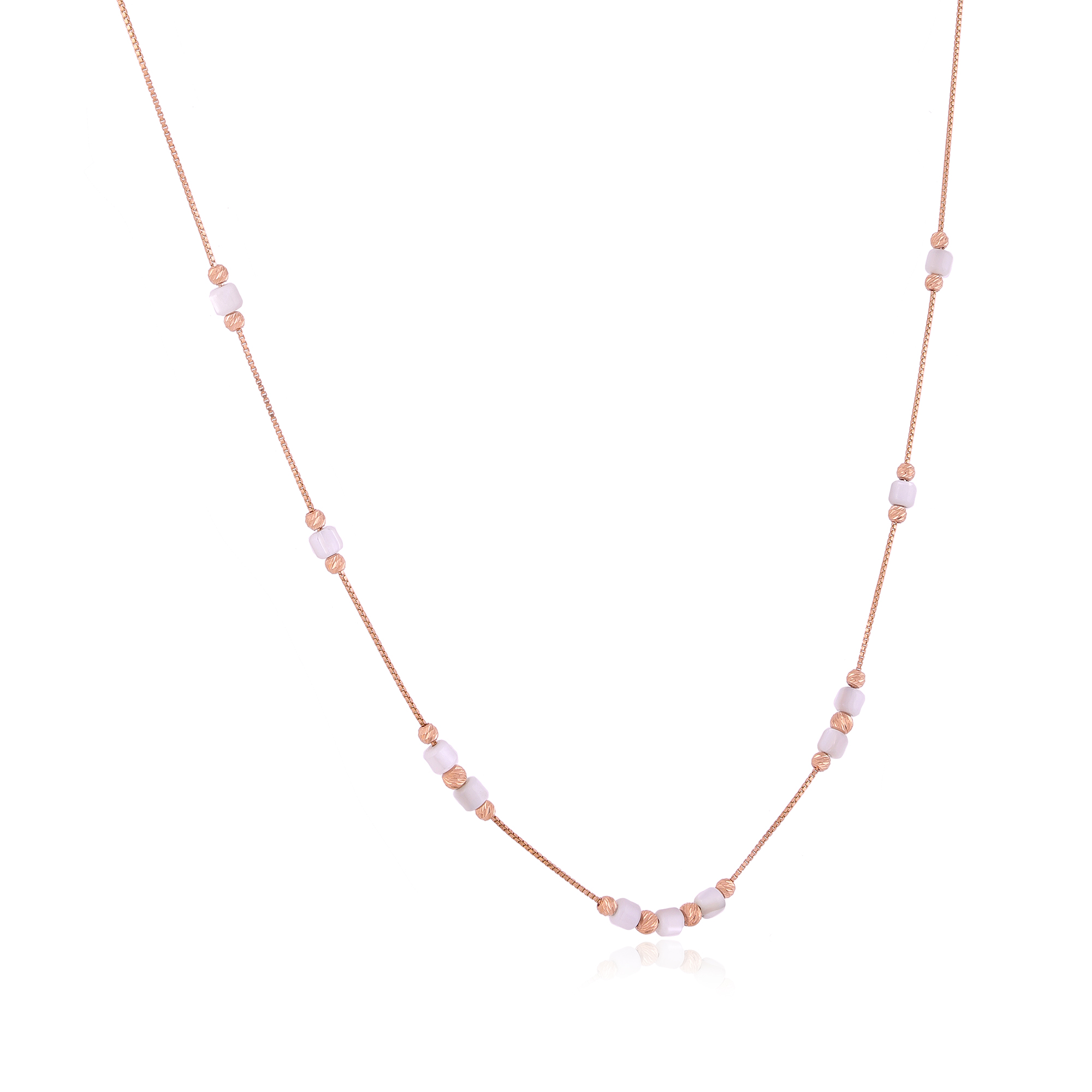 Elegant 18 Karat White Marsh Rose Gold Chain For Women