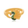 Charming 22 Karat Peacock Yellow Gold Ring For Women