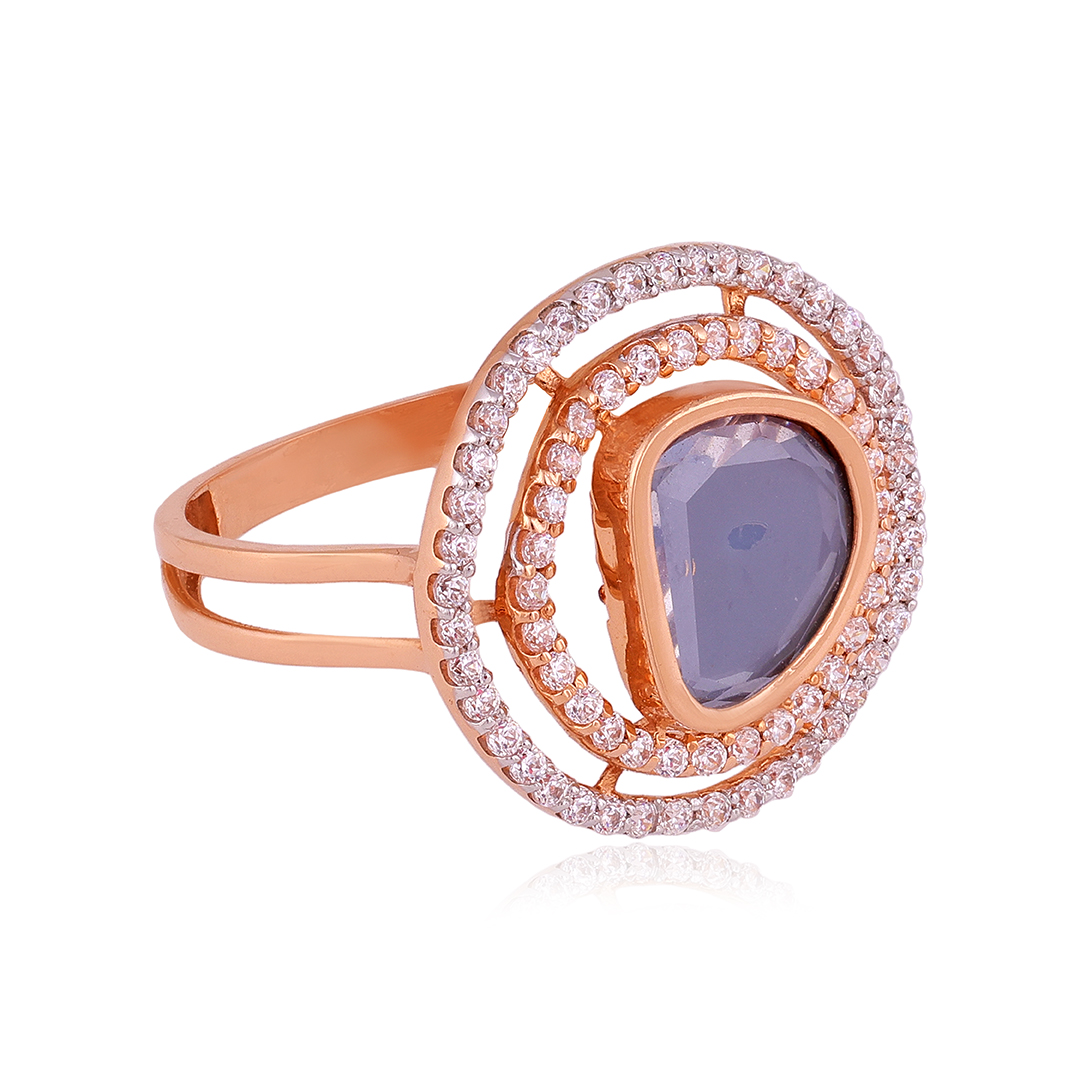 Concentric 18 Karat Blue Rose Gold Ring For Women Concentric 18 Karat Blue Rose Gold Ring For Women