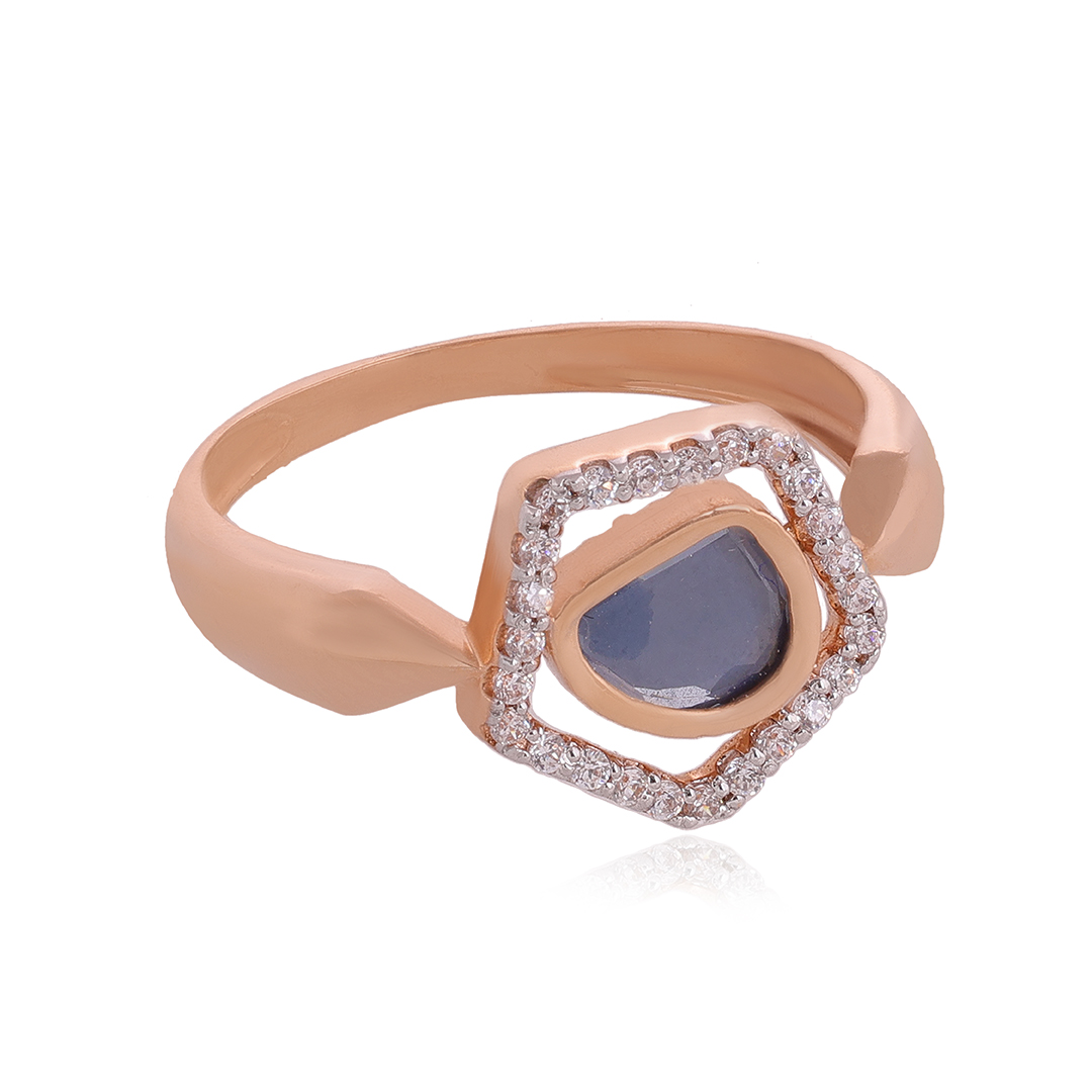 Blue 18 Karat Penta Rose Gold Ring For Women Blue 18 Karat Penta Rose Gold Ring For Women