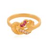 Floral 22 Karat Royal Pink Yellow Gold Ring For Women