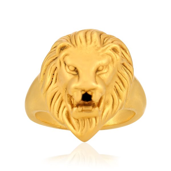 Majestic 22 Karat Lion Yellow Gold Ring For Men