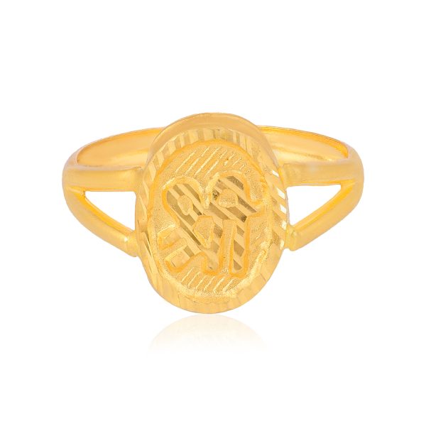 22 Karat Graceful Shree Yellow Gold Ring For Kid