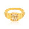 Luminous 22 Karat White Yellow Gold Ring For Men