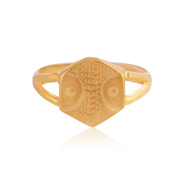 Vibrant 22 Karat Edge Yellow Gold Ring For Kid