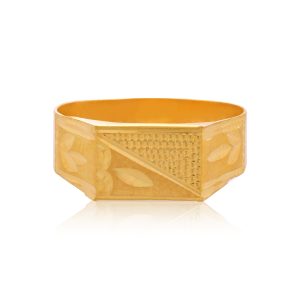 Timeless 22 Karat Square Yellow Gold Ring For Kid