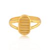22 Karat Oval Striped Yellow Gold Ring For Kid