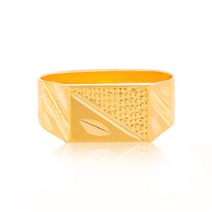 Solid Square 22 Karat Yellow Gold Ring For Kid