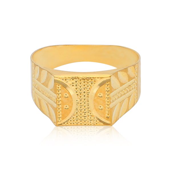 Refined Square 22 Karat Yellow Gold Ring For Kid