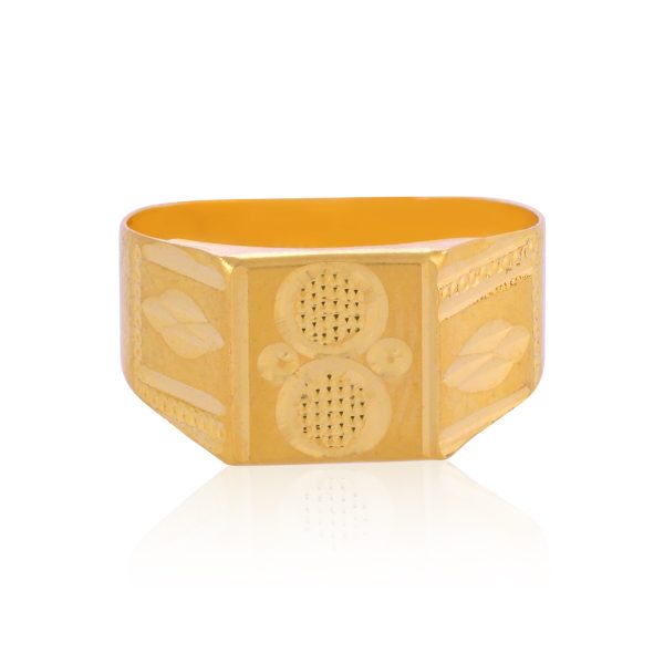 Bold Block 22 Karat Yellow Gold Ring For Kid