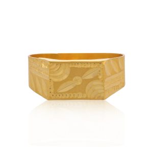 Square Forge 22 Karat Yellow Gold Ring For Kid