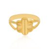 Gentle 22 Karat Curved Yellow Gold Ring For Kid