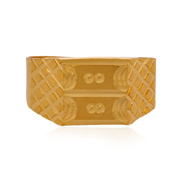 Sleek Horizon 22 Karat Yellow Gold Ring For Kid