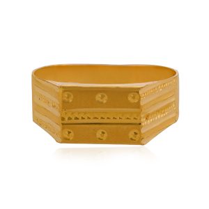 Bold 22 Karat Cube Yellow Gold Ring For Kid