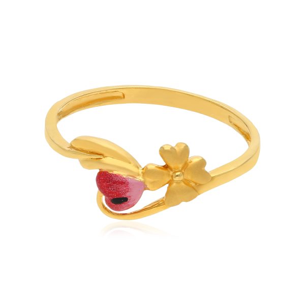 22 Karat Blossom Love Yellow Gold Ring For Women
