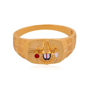 Elite 22 Karat Perumal Yellow Gold Ring For Men