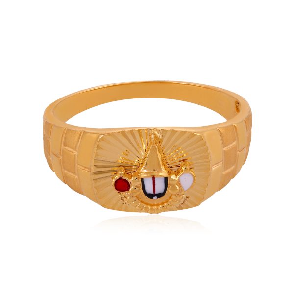 Elite 22 Karat Perumal Yellow Gold Ring For Men