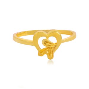 Hearts Desire 22 Karat Yellow Gold Ring For Women