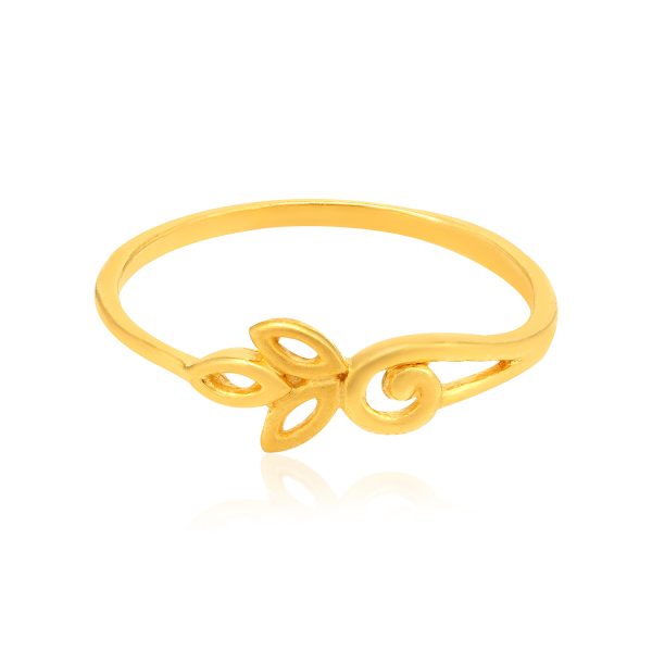 Soft Leaf 22 Karat Yellow Gold Ring For Women