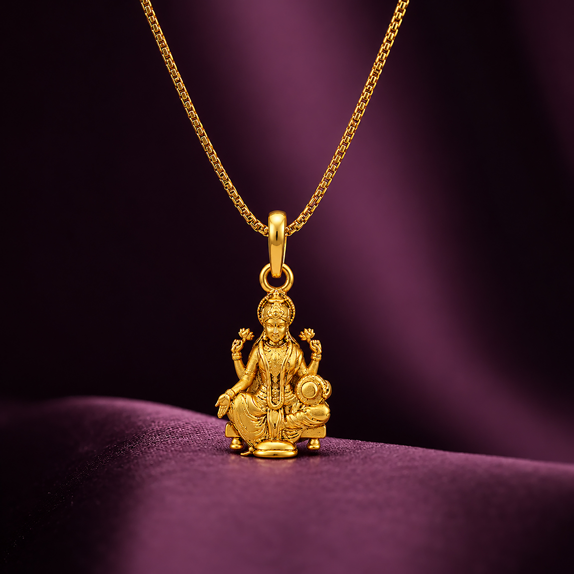Goddess Lakshmi Gold Pendant