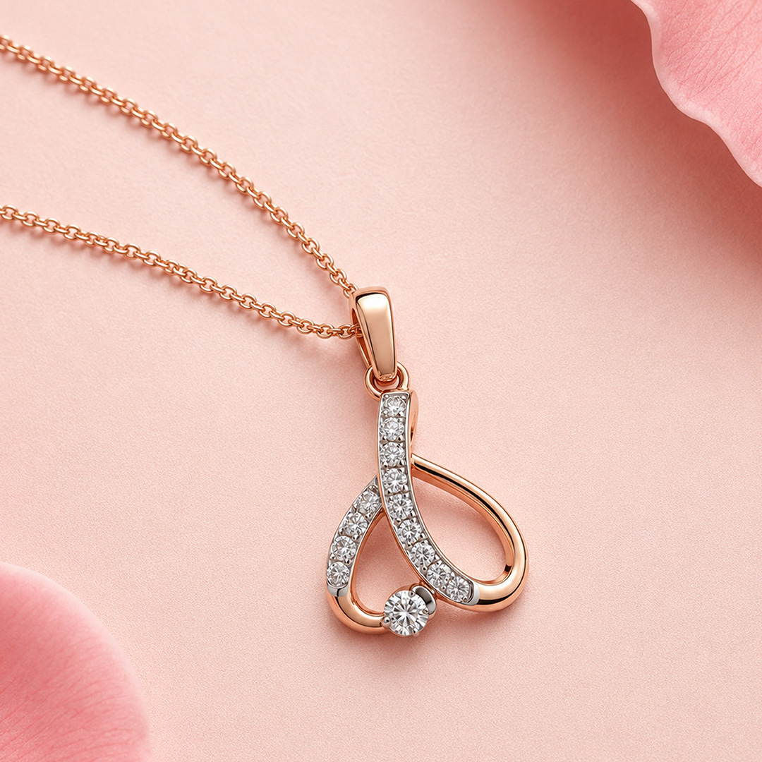 Enamour Heart Loop Evaglow Diamond Pendant